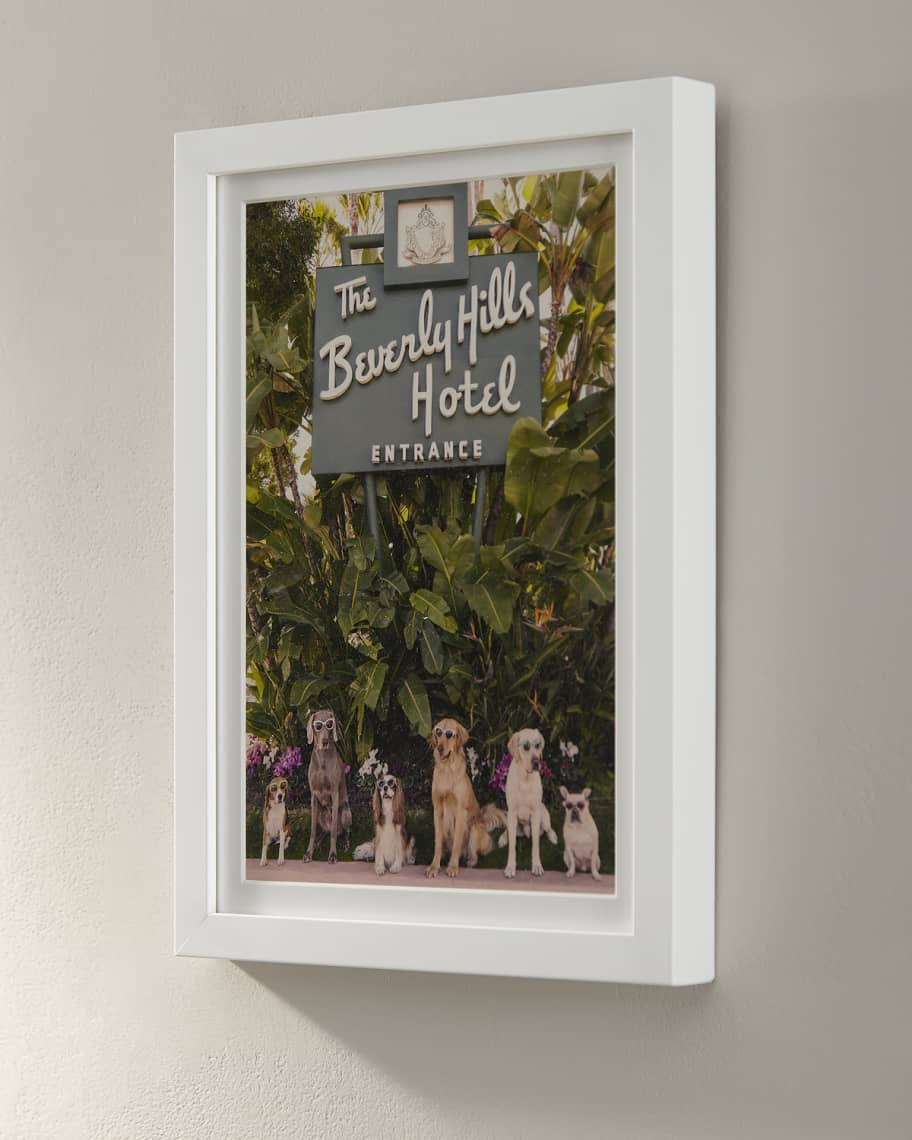 "Dogs at the Beverly Hills Hotel" Vertical Mini Giclee Print | Neiman Marcus