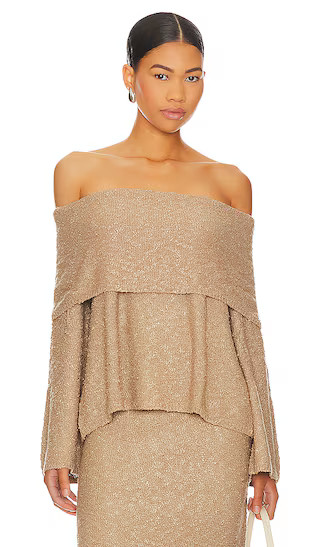 Elvi Off Shoulder in Camel | Revolve Clothing (Global)