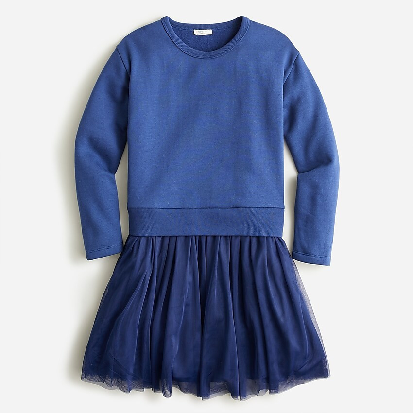 Girls' crewneck mixy dress with tulle | J. Crew US