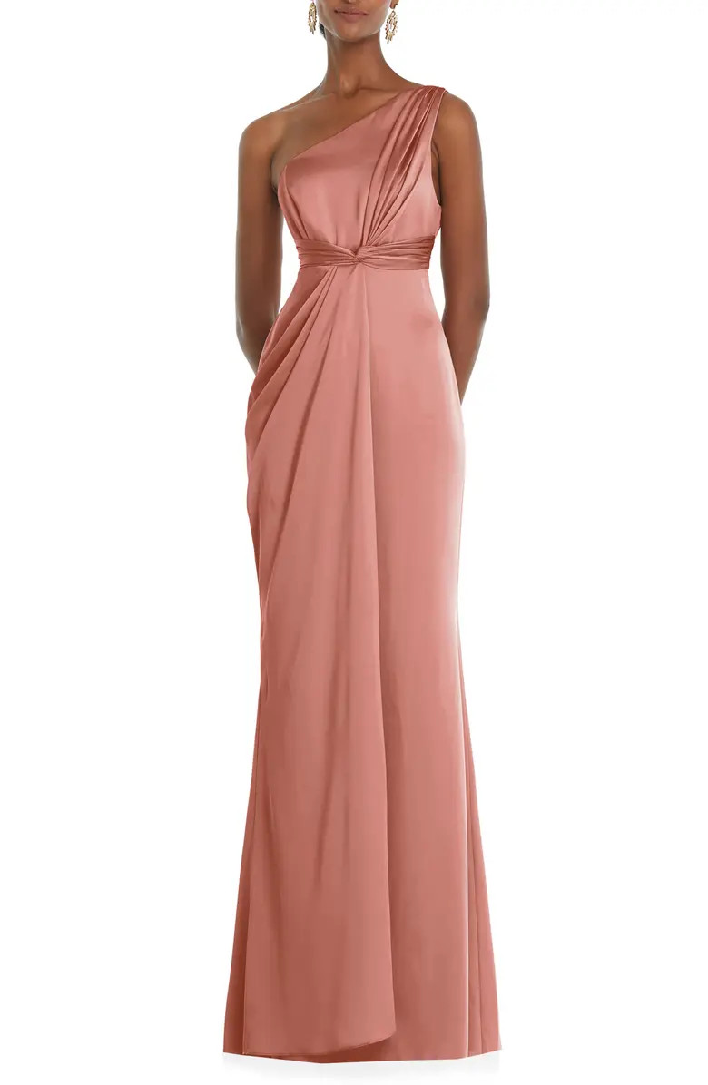 One-Shoulder Satin Gown | Nordstrom