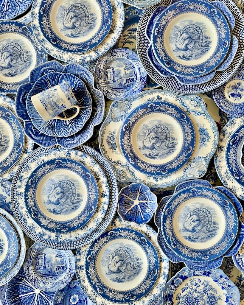 Blue and white turkey plates classic blue and white china English China blue cabbageware cabbage plates vintage China Thanksgiving plates Thanksgiving table 

#LTKHome #LTKHoliday #LTKSeasonal