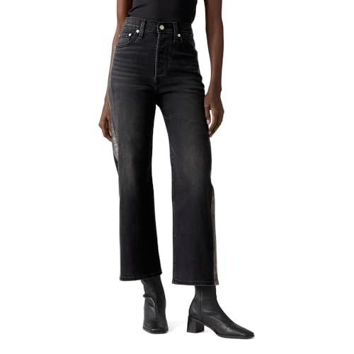 Levi's Women's Ribcage Straight Ankle Jeans, (New) Let Me Shimmer (Stretch), 27 | Amazon (US)