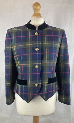 Country Casuals Blue Green Wool Check Country Tartan Crop Blazer Jacket UK12 A58 | eBay UK