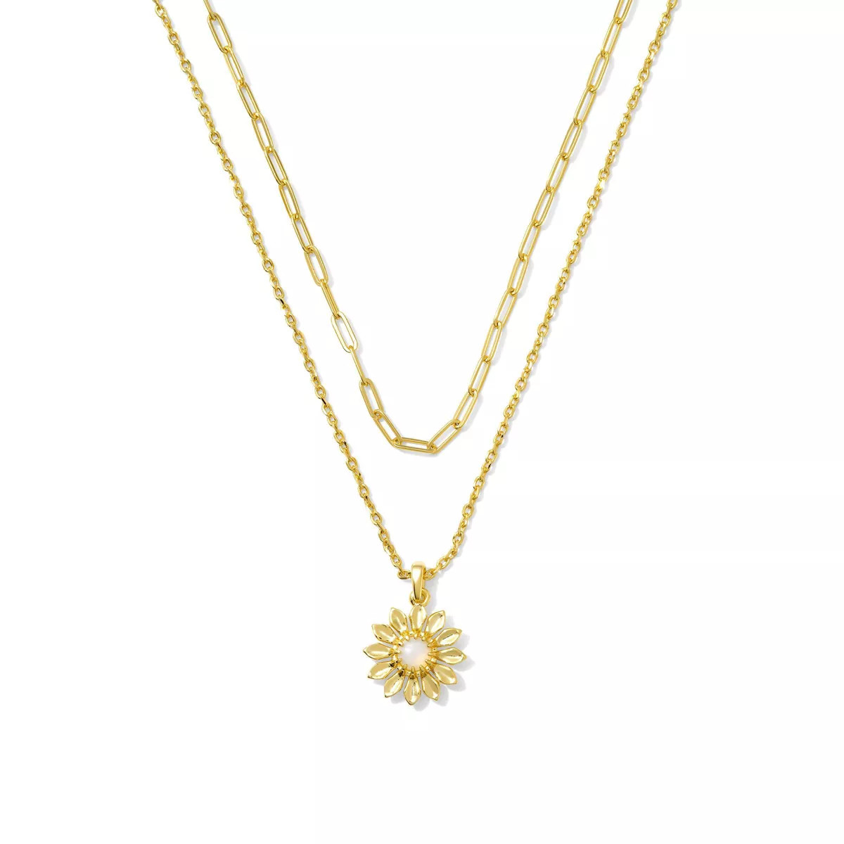 Kendra Scott 14K Gold Over Brass Hazel Multi Strand Necklace - White Opalite Crystal | Target