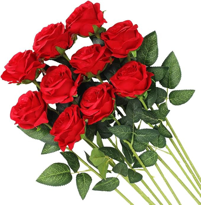 Veryhome Artificial Flowers Silk Roses Fake Bridal Wedding Bouquet for Home Garden Party Floral D... | Amazon (US)
