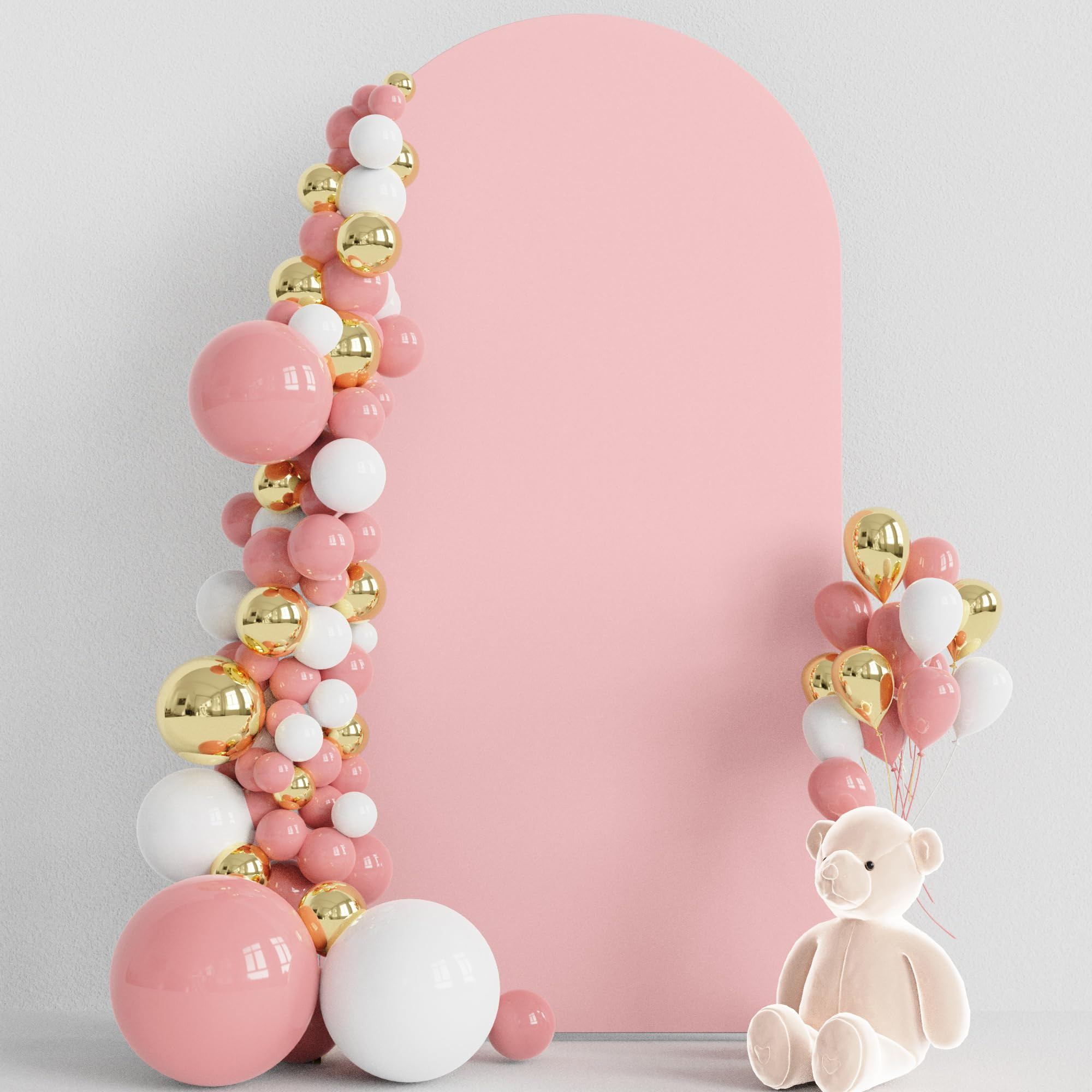 Wokceer 6.6FT Wedding Arch Cover Spandex Fitted Wedding Arch Stand Covers Round Top Blushing Pink... | Amazon (US)