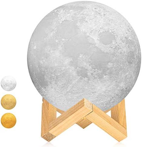 Moon Lamp, Guteauto Dimmable, 4.7 inch Rechargeable Lunar Night Light with Stand & Remote&Touch C... | Amazon (US)