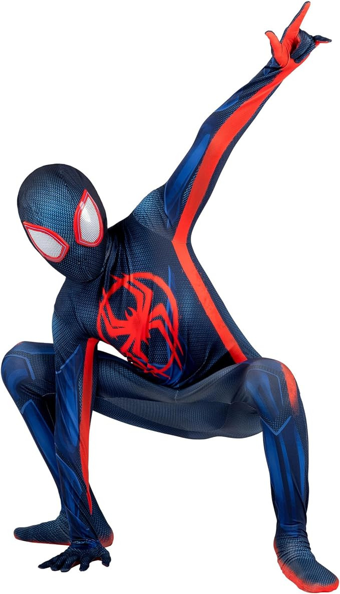 MARVEL Miles Morales Official Youth Deluxe Zentai Suit - Spandex Jumpsuit with Printed Design and... | Amazon (US)
