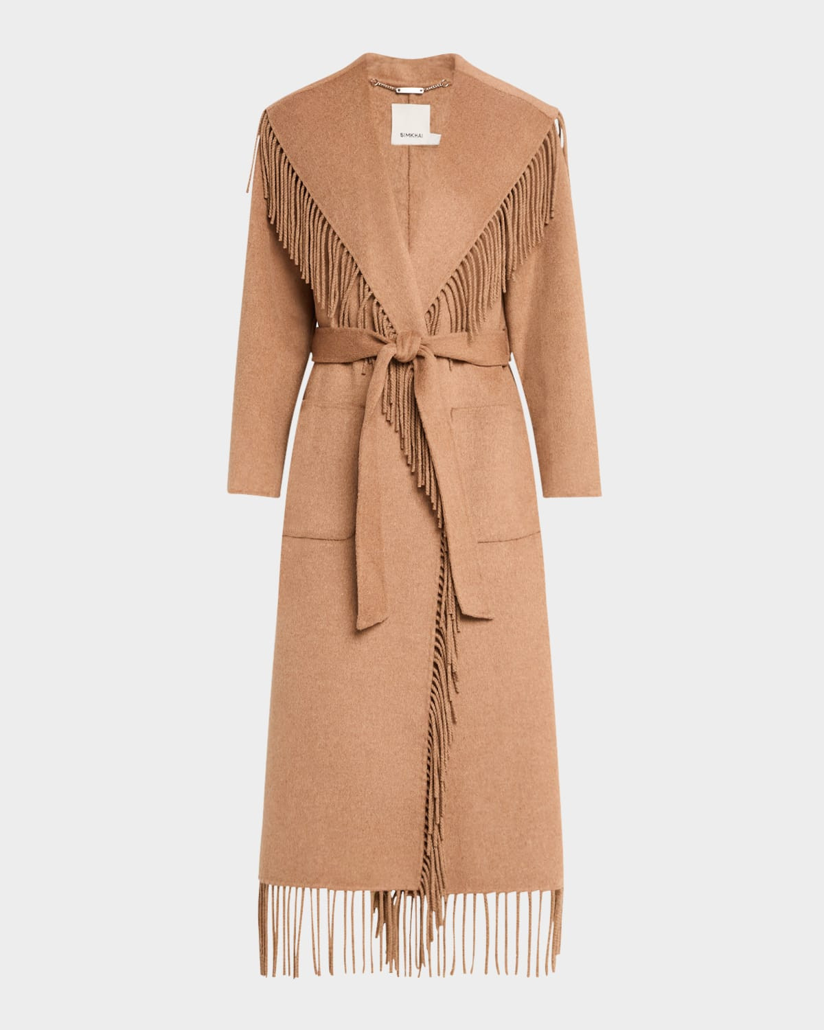 Carrie Belted Fringe Robe Coat | Neiman Marcus
