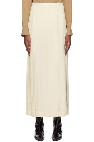 Off-White Pleated Maxi Skirt | SSENSE