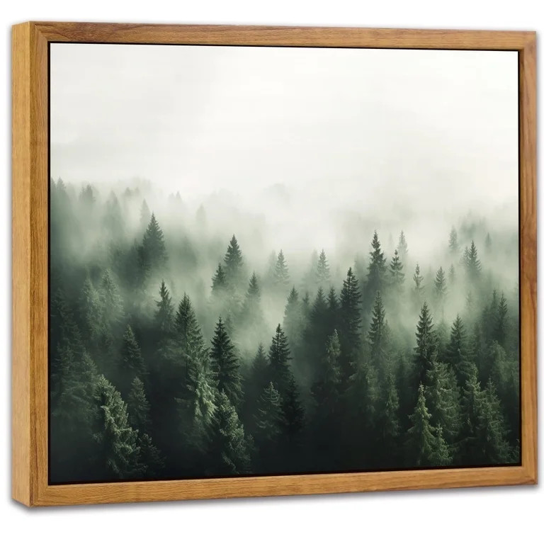 Drsoum Framed Canvas Wall Art Vintage Classical Oil Painting Green Pine Tree Forest Room Decor fo... | Walmart (US)
