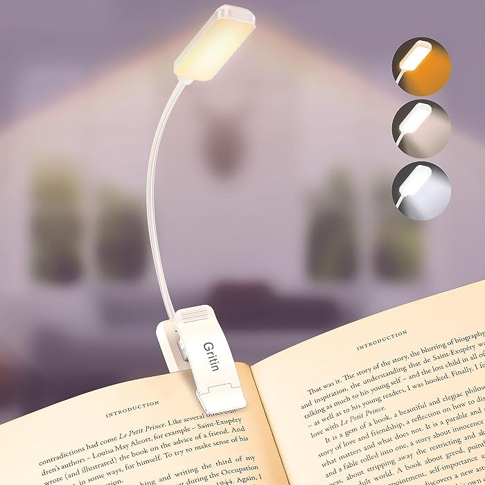 Gritin 9 LED Rechargeable Book Light for Reading in Bed | Amazon (US)