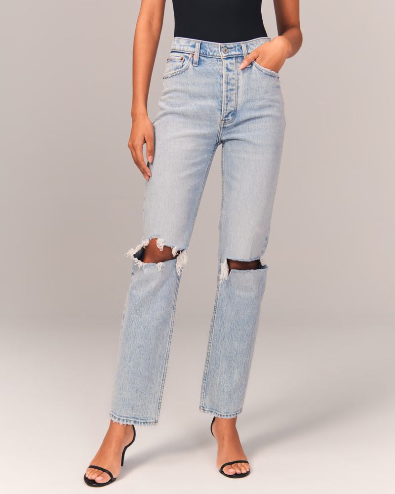 Women's High Rise Dad Jeans | Women's Bottoms | Abercrombie.com | Abercrombie & Fitch (US)