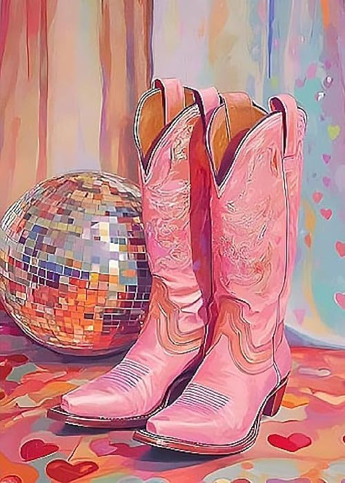 GUMITOON Pink Boots Diamond Painting Kits for Adults, 5D Diamond Art Painting by Numbers Kits, DI... | Amazon (US)