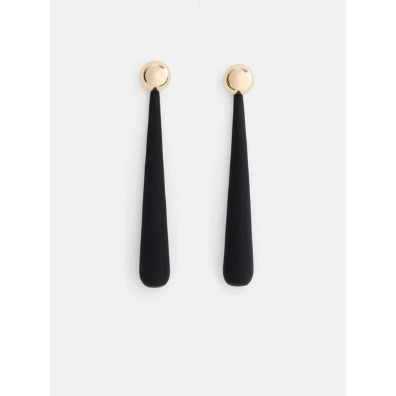 Scoop Front Back Teardrop Earrings, Black, Gold-Tone | Walmart (US)