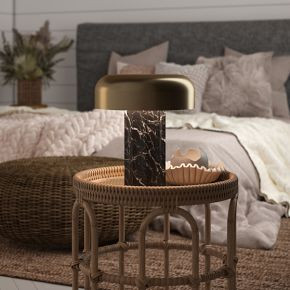 Shylah Cordless Fluted Marble Table Lamp (12") | West Elm (US)