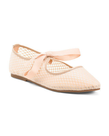 Valley Mesh Bow Ballet Flats | TJ Maxx