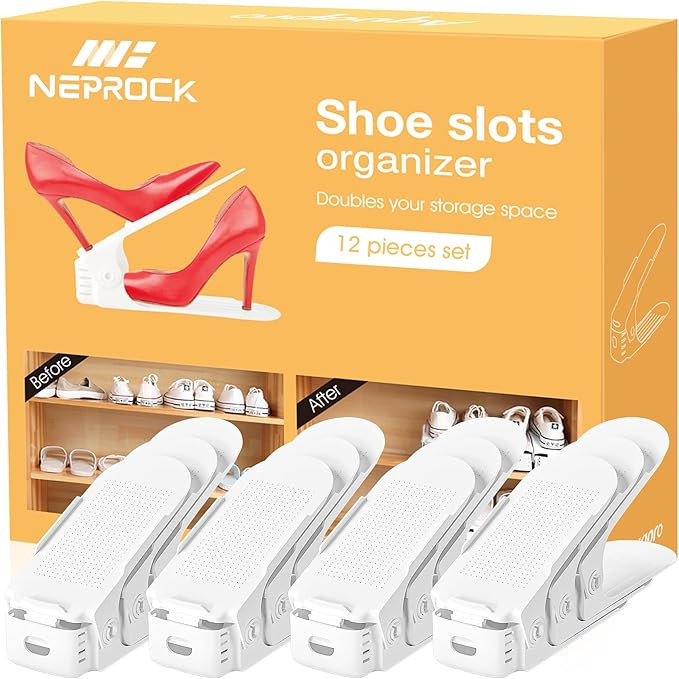 Neprock Shoes Slots Organizer for Closet, Shoe Rack Organizador De Zapatos for Closet Organizatio... | Amazon (US)