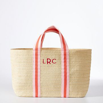 Oversized Ribbon Straw Beach Tote | Mark and Graham