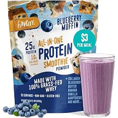 FlavCity All in One Protein Shake Powder, Blueberry Muffin - On the Go Meal Alternative + Collage... | Amazon (US)