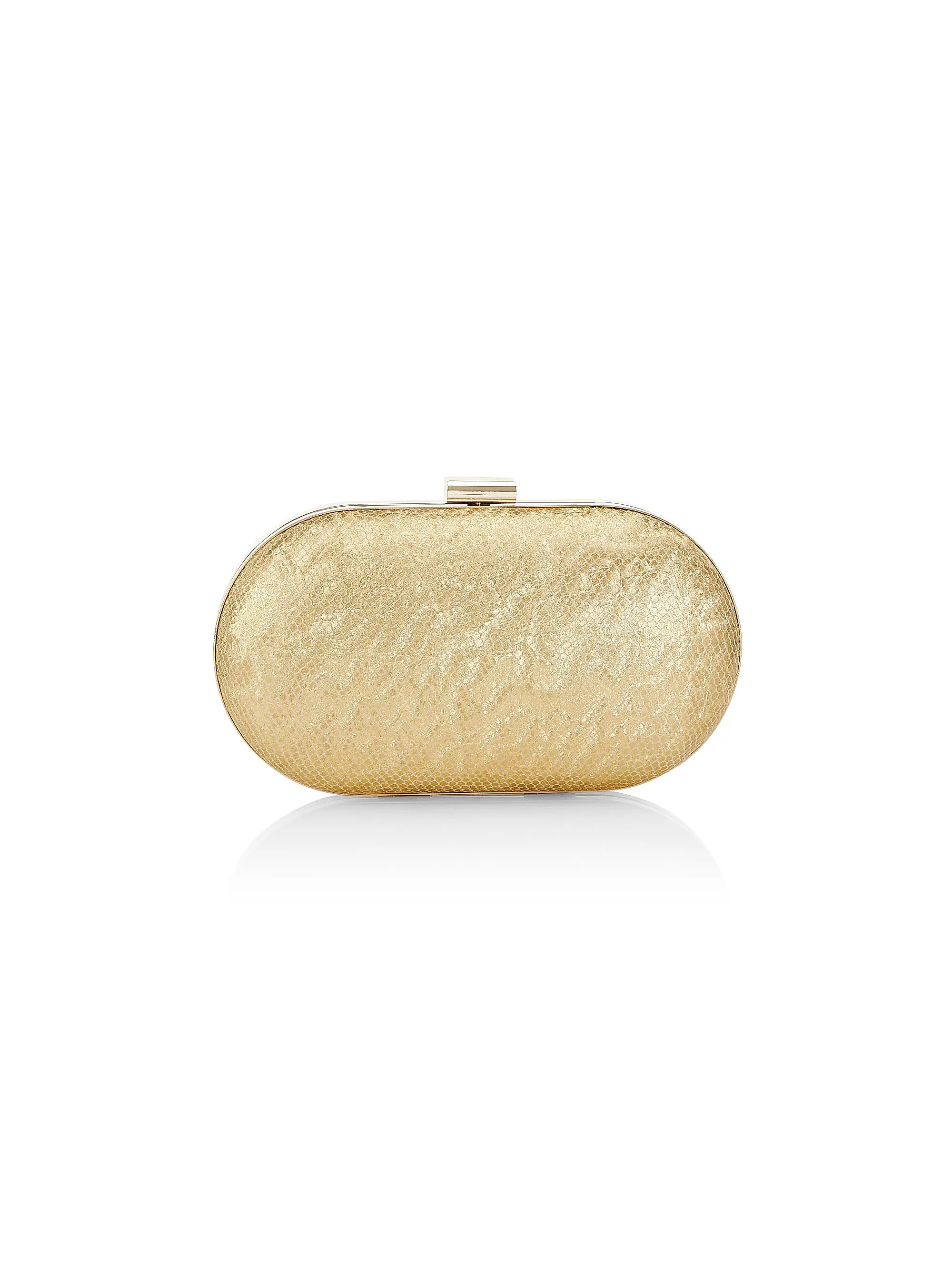 Alba Snake-Embossed Metallic Leather Clutch | Saks Fifth Avenue