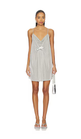 Peyton Cowl Neck Mini Dress in Silver | Revolve Clothing (Global)