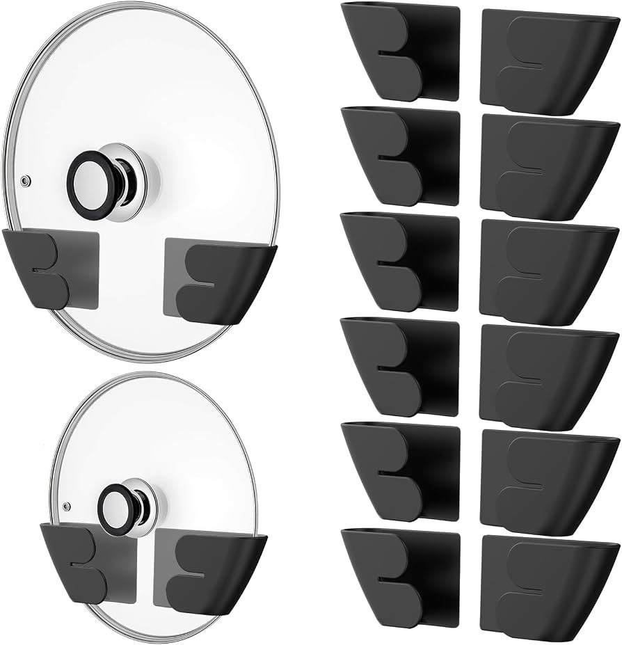 Niceyos Universal Adjustable Pot Lid Organizer for Cabinet - Upgraded Patented Set of 8 Pan Lids ... | Amazon (US)