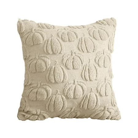Pumpkin Fall Decorative Throw Pillow Covers 17.72"x17.72", Soft Fur Pillow Covers for Autumn Harvest, Fluffy Plush Accent Pillow Cases for Farmhouse Couch Cushion Covers(B) | Walmart (US)