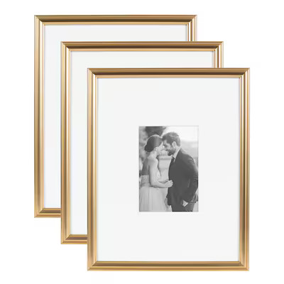 Kate and Laurel Gold Plastic Picture Frame (11-in x 14-in) | Lowe's