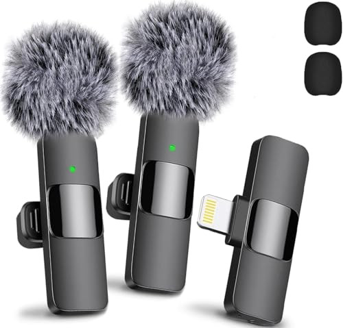 Mini Mic Pro 2pcs Lavalier Wireless Microphone for iPhone iPad, Wireless Microphone for Video Recording, Game Live Streaming, Interviews, YouTube, TikTok, Vlog (for iPhone 14 and Below) | Amazon (US)