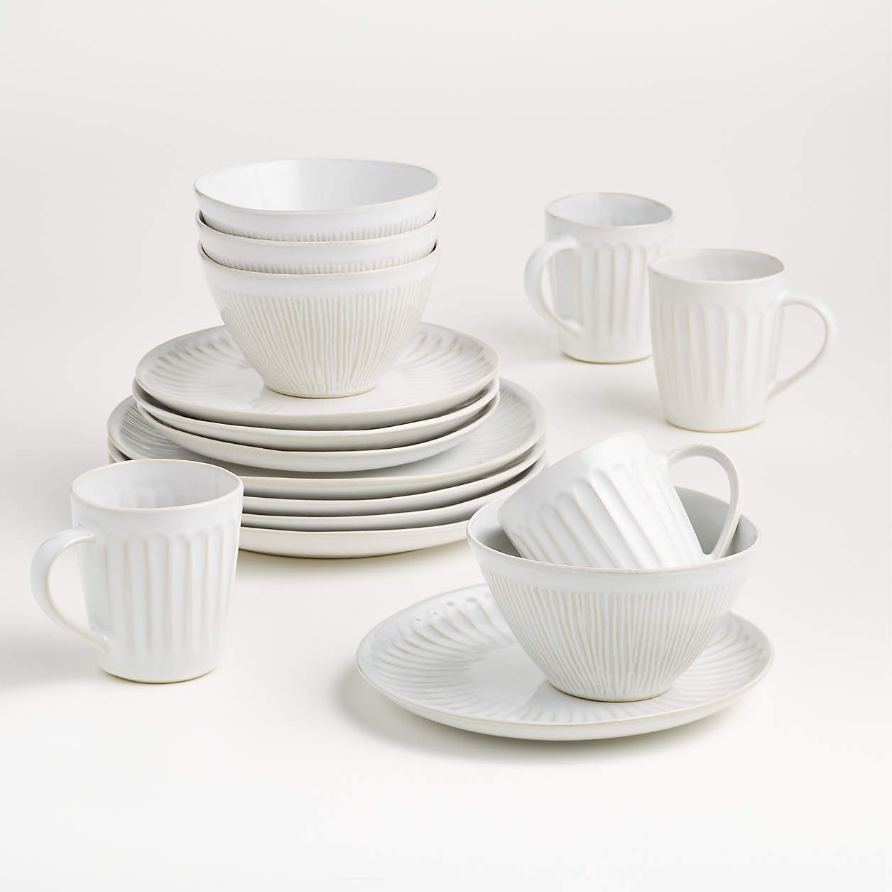 Dover 16-Piece White Dinnerware Set + Reviews | Crate & Barrel | Crate & Barrel