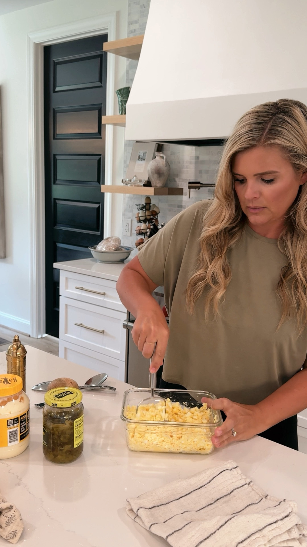 Egg salad recipe and kitchen utensils. 

#LTKHome