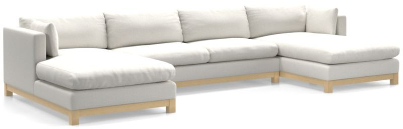 Pacific Wood 3-Piece U-Shaped Sectional Sofa + Reviews | Crate & Barrel | Crate & Barrel