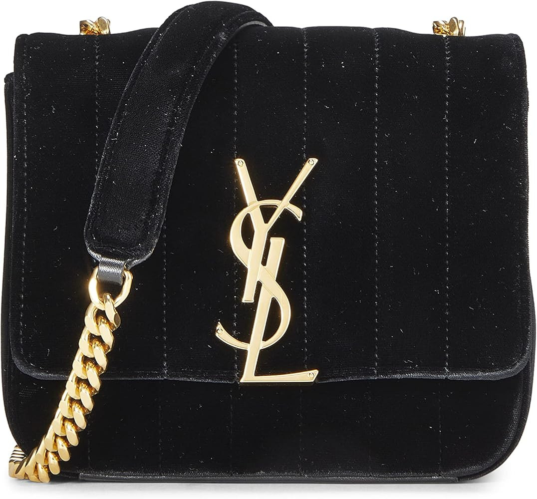 Pre-Loved Black Quilted Velvet Vicky Crossbody Small | Amazon (US)