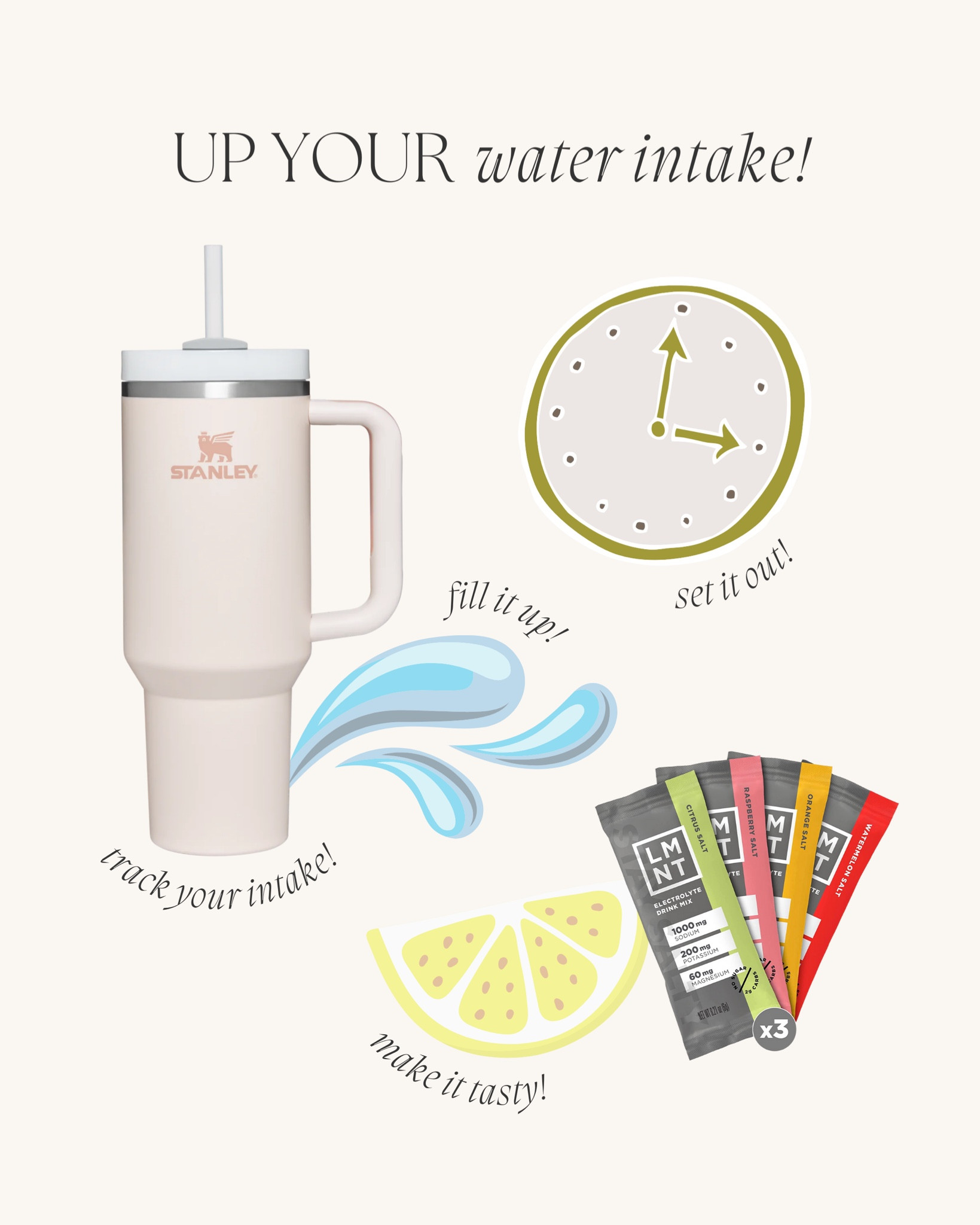 still loving my Stanley!! And LMNT for electrolytes during pregnancy & after I’ve been loving it a lot my fave flavor is lemon and watermelon combined! 