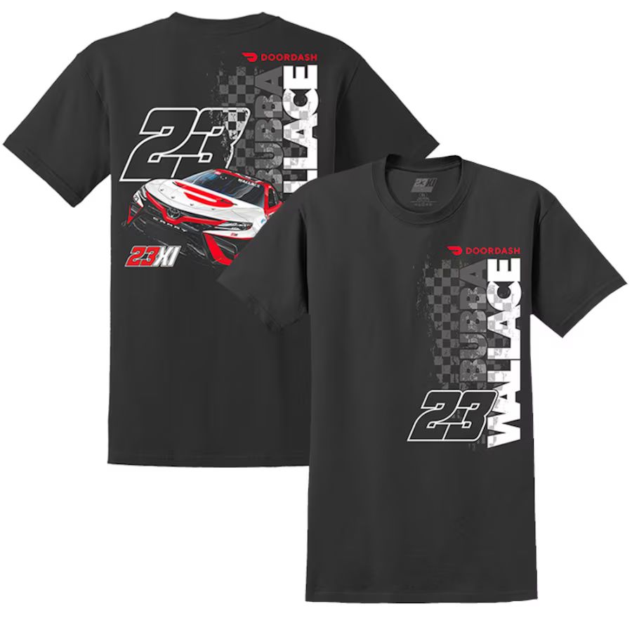 Bubba Wallace 23XI Racing DoorDash Car 2-Spot T-Shirt - Black | Fanatics