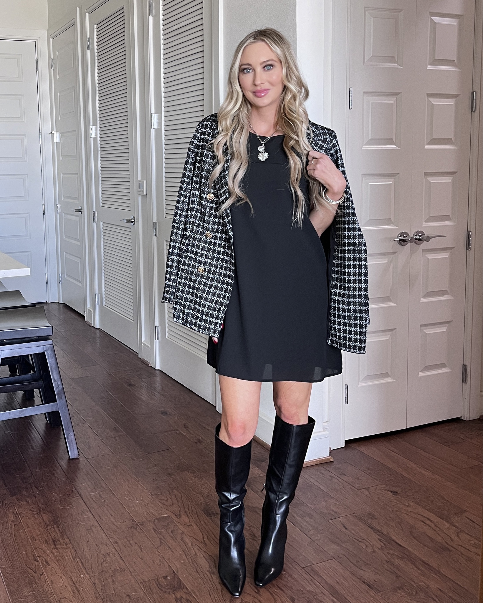 The blazer makes this outfit and it’s Amazon! Would be perfect for a holiday party too! Boots are Sam Edelman and I am loving them for fall. 

#LTKWorkwear