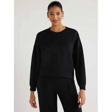 Scoop Women s Ultimate ScubaKnit Cropped Sweatshirt with Drop Sleeves Size XS-XXL | Walmart (US)