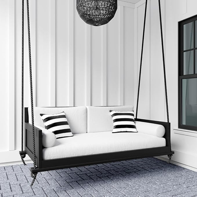 Amazon.com : Amish Casual The Philly 6 Foot Porch Swing Bed in Black, Daybed Swing Made in The US... | Amazon (US)