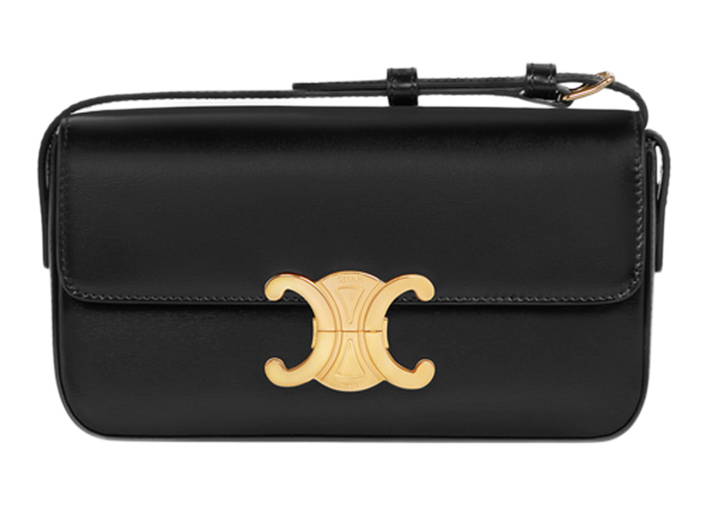 Celine Shoulder Bag Claude in Shiny Calfskin Leather Black | StockX