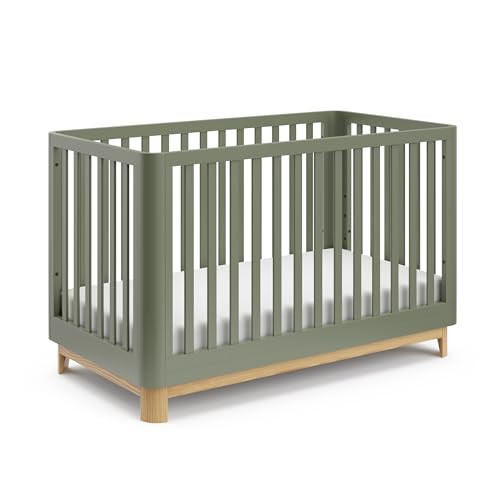 Storkcraft Santos Convertible Crib, Olive & Natural | Amazon (US)