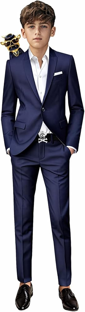 Black n Bianco Signature Boys' Slim Fit Suit Complete Outfit | Amazon (US)