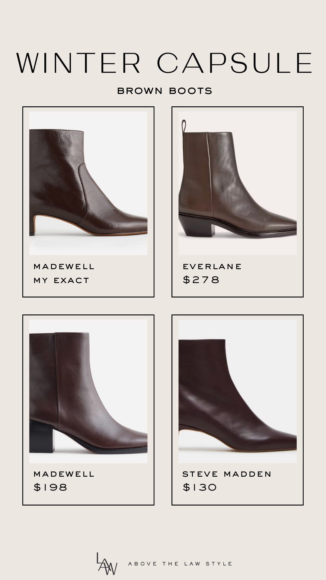 Winter Capsule: Brown Boots

#LTKStyleTip #LTKFindsUnder100 #LTKShoeCrush