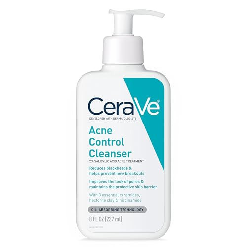 CeraVe Acne Treatment Face Wash, Salicylic Acid Cleanser with Purifying Clay, Niacinamide, and Ceramides, Pore Control and Blackhead Remover, 8 Ounce | Amazon (US)