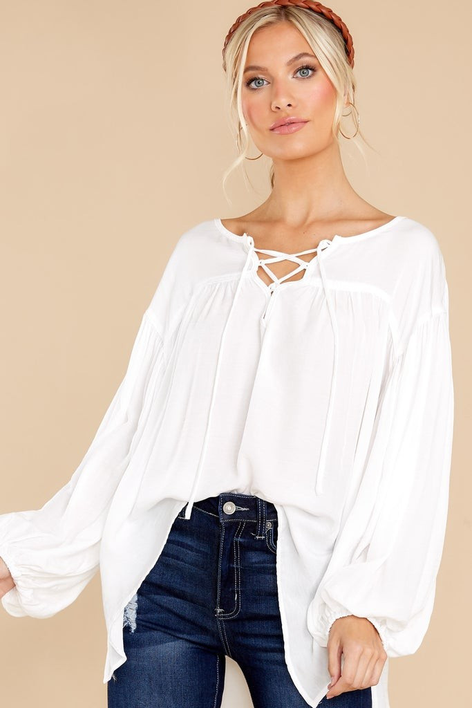 Like The Old Days White Top | Red Dress 