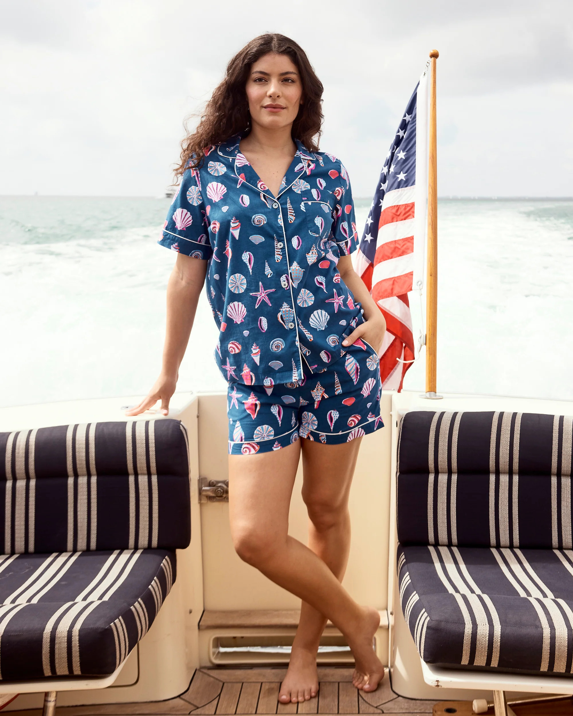 Beachcomber  - Short PJ Set - Shoreline Blue | Printfresh