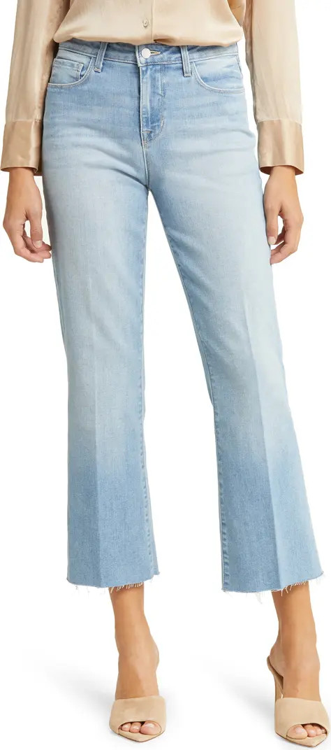 L'AGENCE Kendra Raw Hem Crop Flare Jeans | Nordstrom | Nordstrom