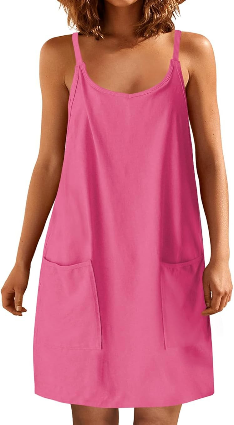 Nirovien Womens Sleevless Mini Dress Adjustable Spaghetti Straps Shorts Dresses | Amazon (US)