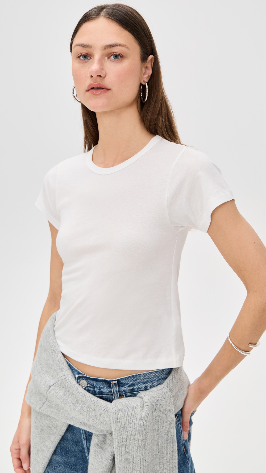 Éterne Short Sleeve Baby Tee Ivory XL | Shopbop