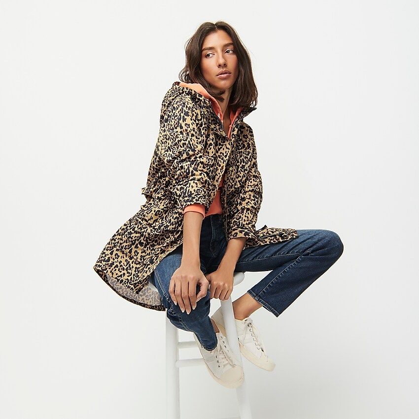 Perfect rain jacket in leopard print | J.Crew US